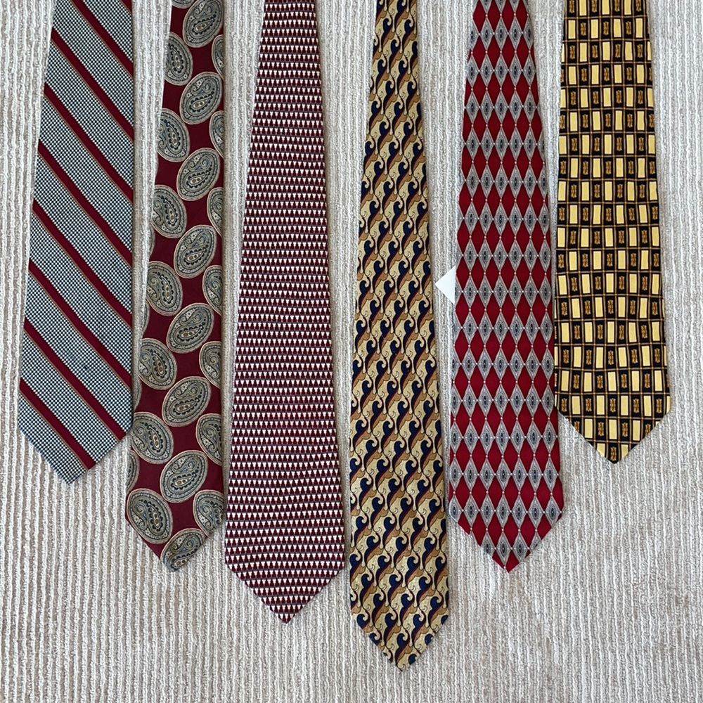 Six Mens silk ties various NWT, NWOT, some used